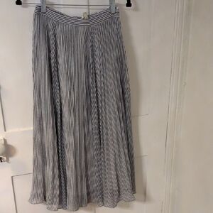 Maeve Black and White Striped A-Line Skirt
